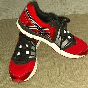 Asics red running shoes